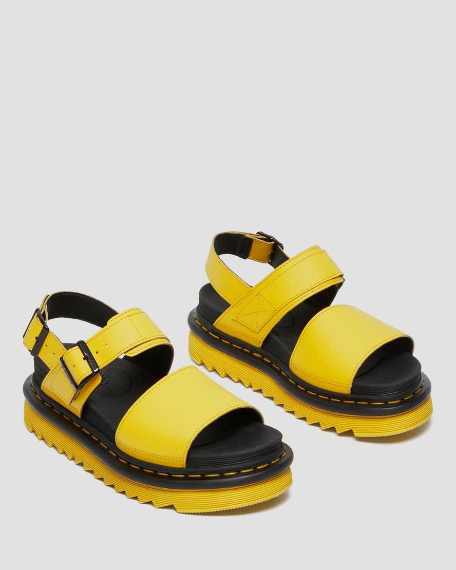yellow dr martens voss womens strap sandals