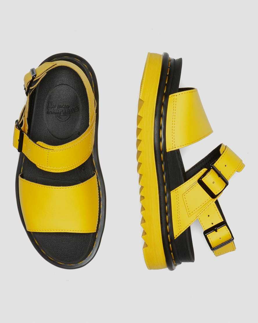 yellow dr martens voss womens strap sandals
