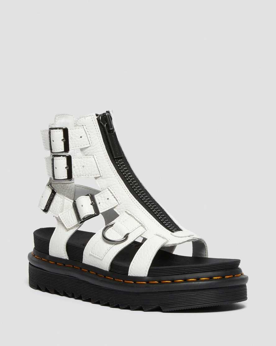 white dr martens olson zipped womens strap sandals