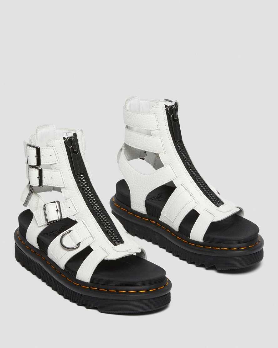 white dr martens olson zipped womens strap sandals