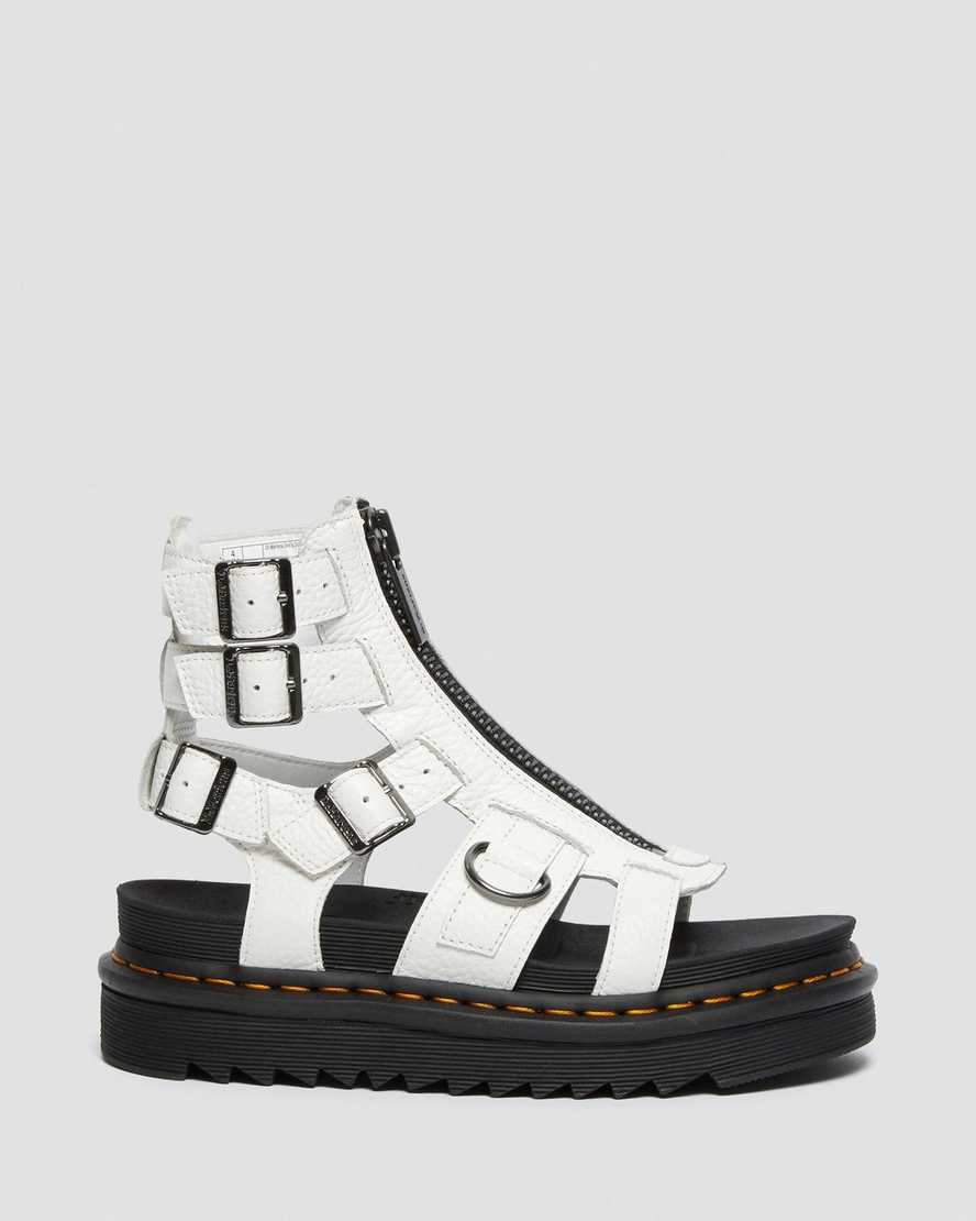 white dr martens olson zipped womens strap sandals