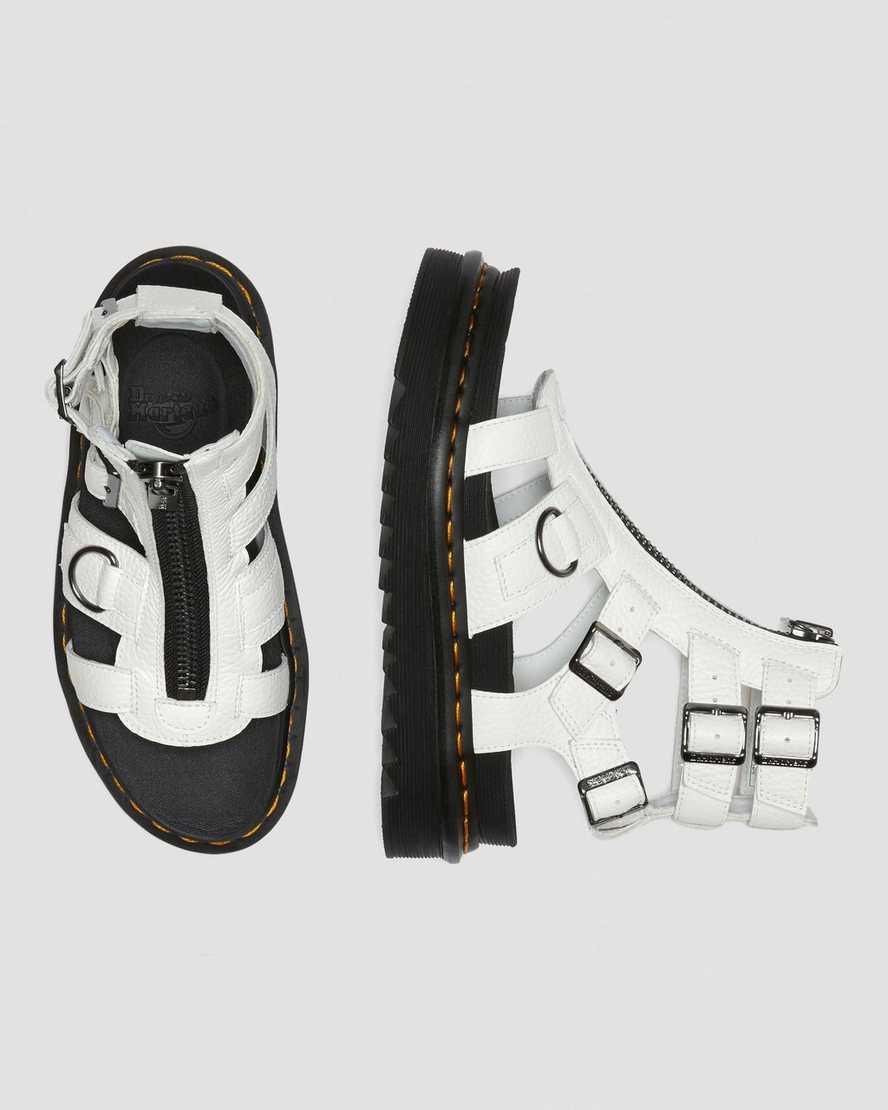 white dr martens olson zipped womens strap sandals