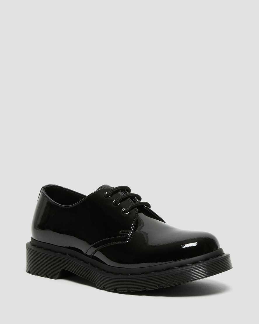 black dr martens 1461 mono patent womens casual shoes