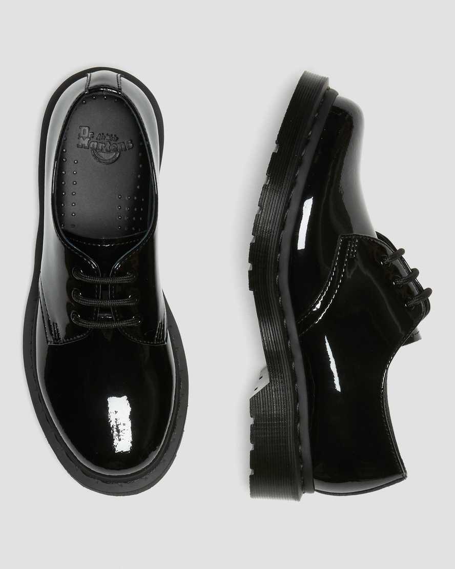 black dr martens 1461 mono patent womens casual shoes