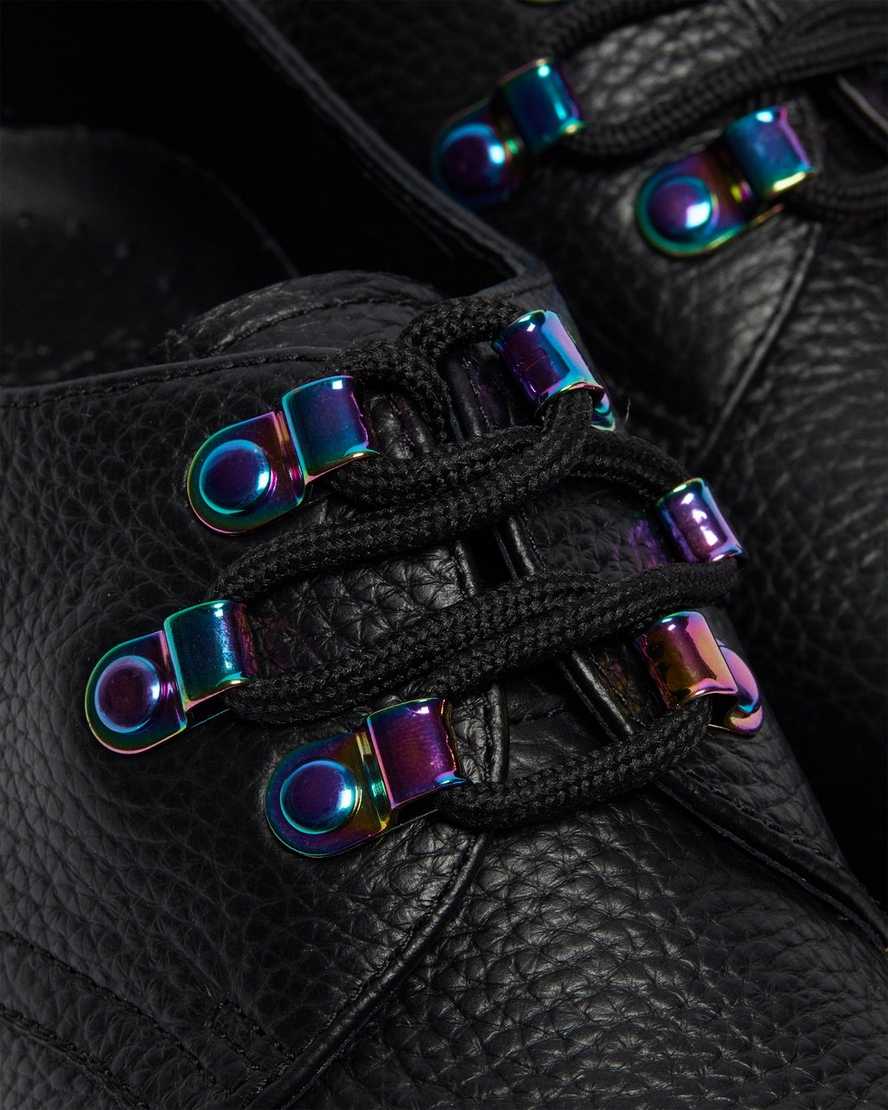 black dr martens 1461 iridescent hardware womens lace up shoes