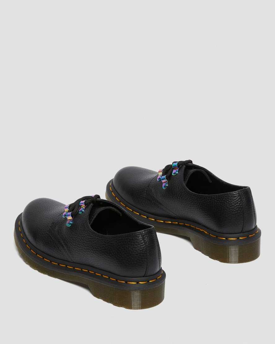 black dr martens 1461 iridescent hardware womens lace up shoes