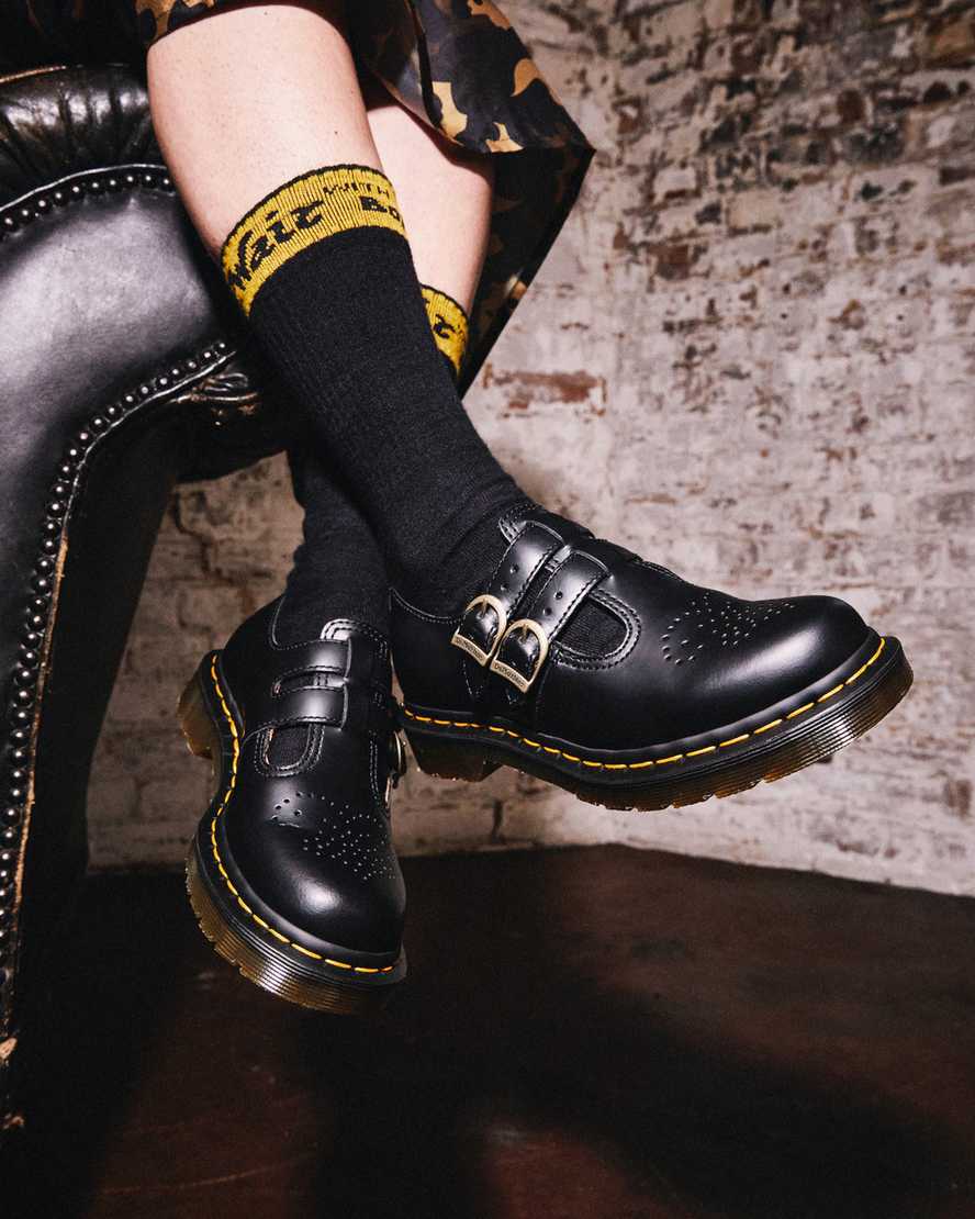 black dr martens 8065 smooth womens mary janes