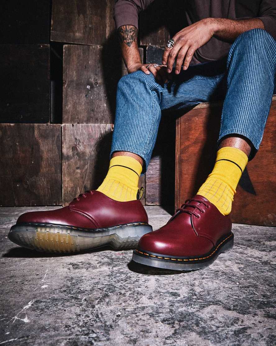 red dr martens 1461 iced smooth womens oxford shoes