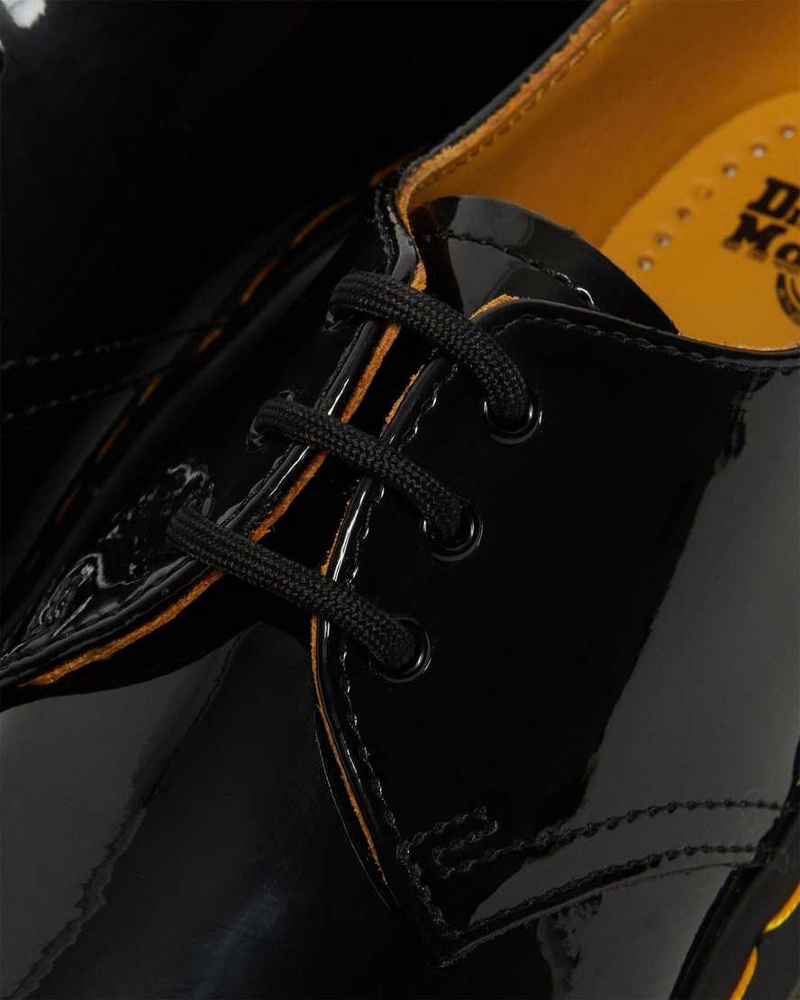black dr martens 1461 patent womens oxford shoes