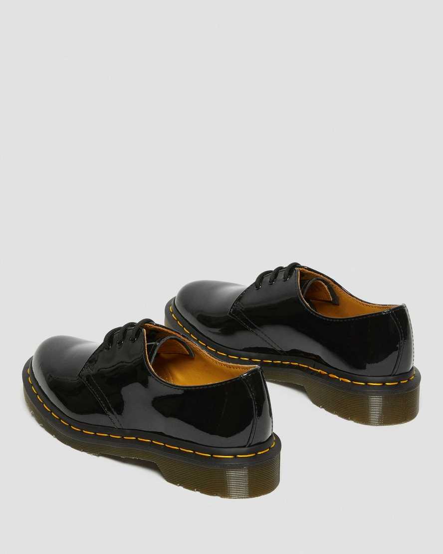 black dr martens 1461 patent womens oxford shoes