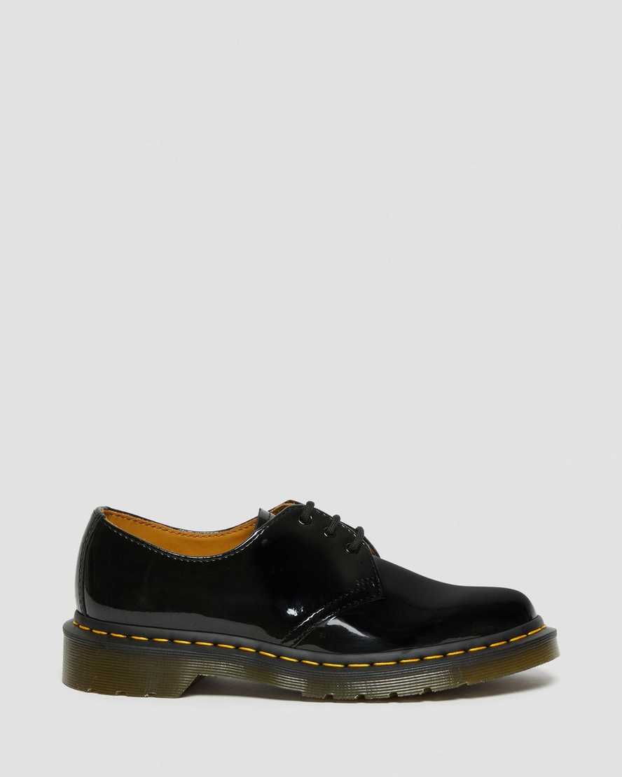 black dr martens 1461 patent womens oxford shoes