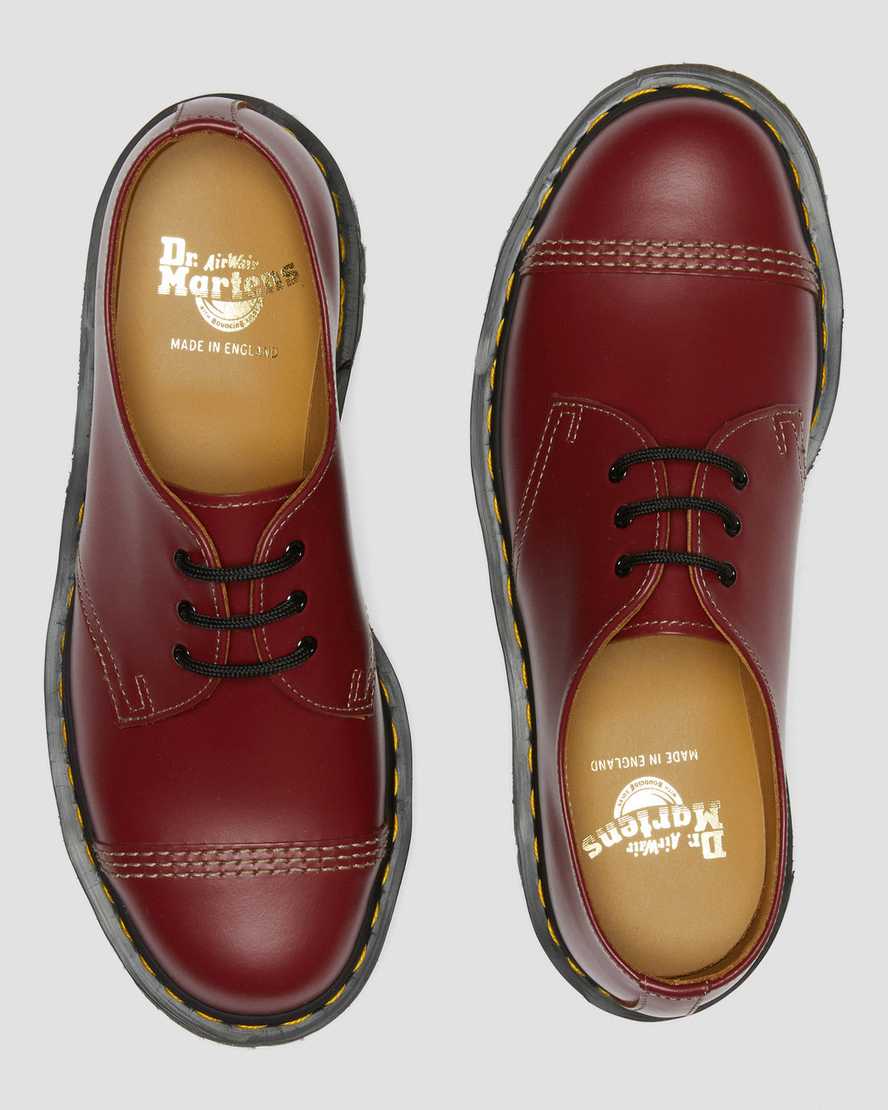 red dr martens 1461 bex toe cap vintage womens oxford shoes