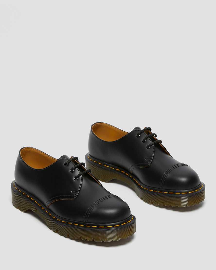 black dr martens 1461 bex toe cap vintage womens oxford shoes