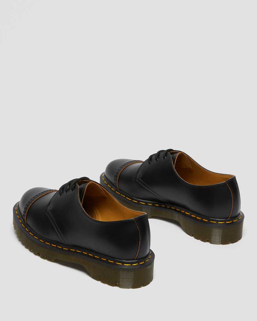 black dr martens 1461 bex toe cap vintage womens oxford shoes