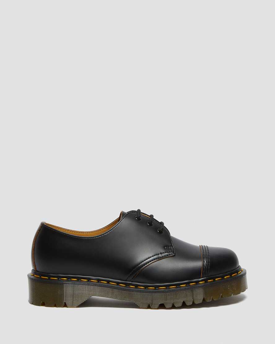 black dr martens 1461 bex toe cap vintage womens oxford shoes