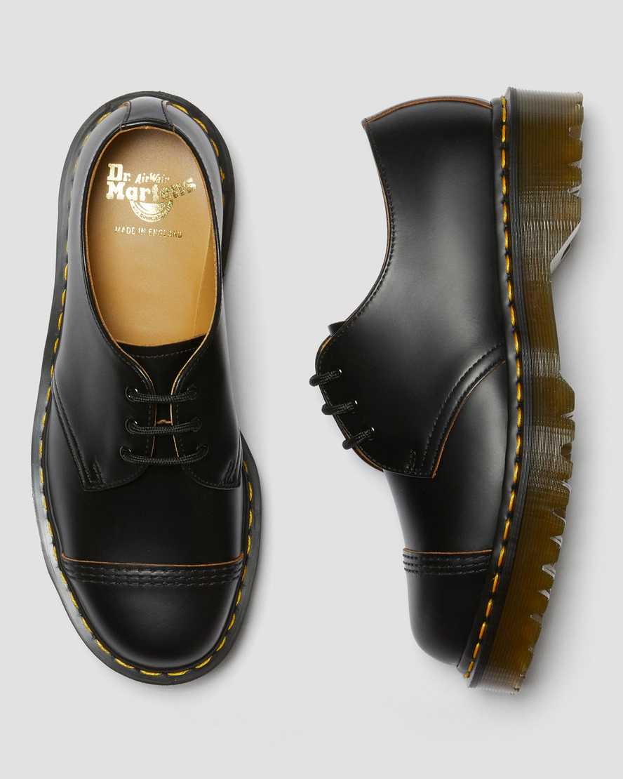 black dr martens 1461 bex toe cap vintage womens oxford shoes