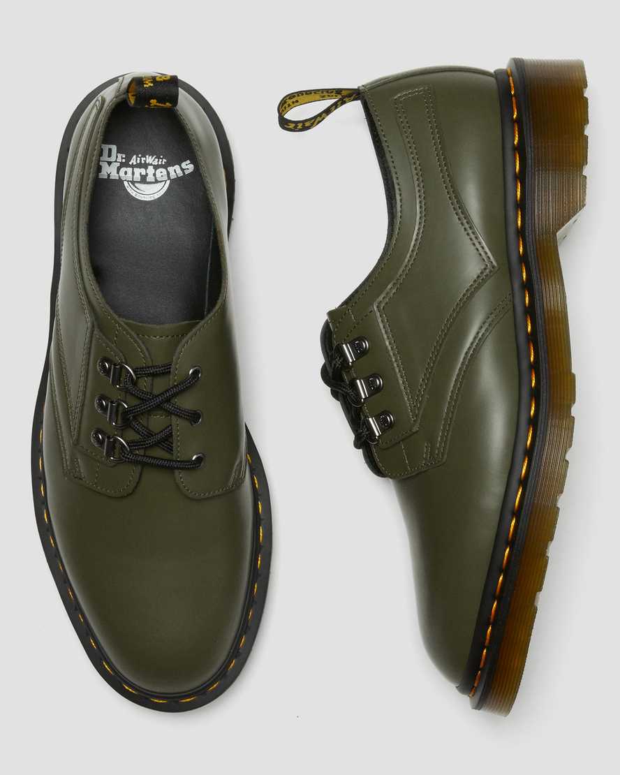 green dr martens 1461 verso smooth womens oxford shoes