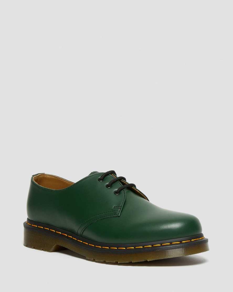 green dr martens 1461 smooth womens oxford shoes