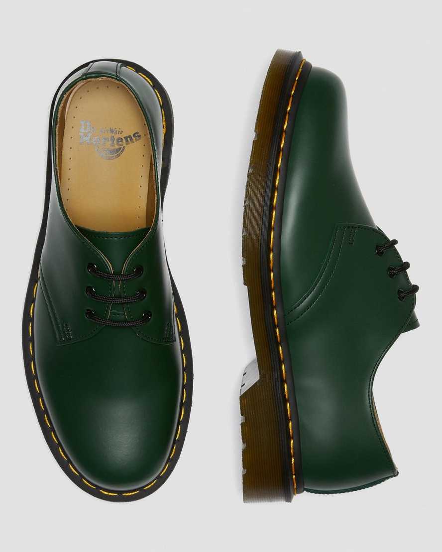 green dr martens 1461 smooth womens oxford shoes