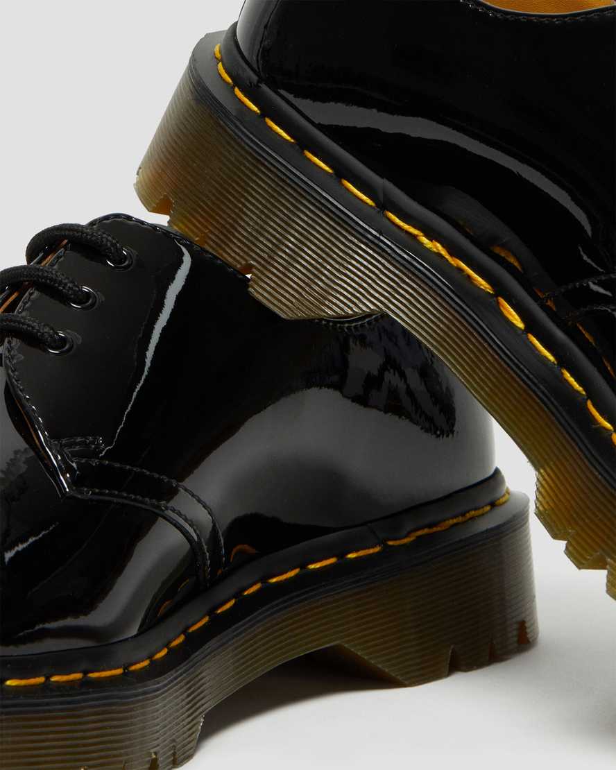 black dr martens 1461 bex patent womens oxford shoes