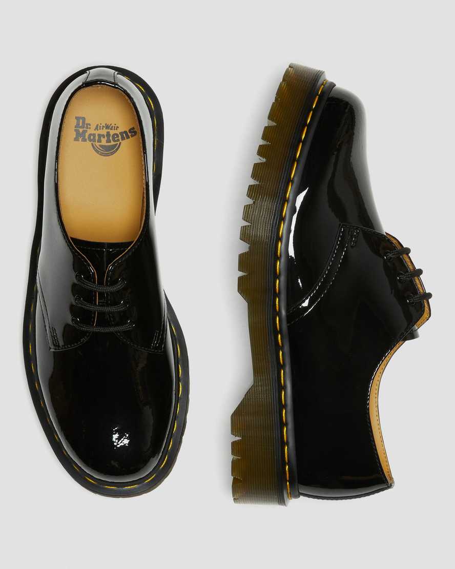 black dr martens 1461 bex patent womens oxford shoes
