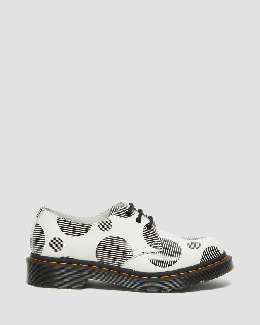 white black dr martens 1461 polka dot smooth womens oxford shoes