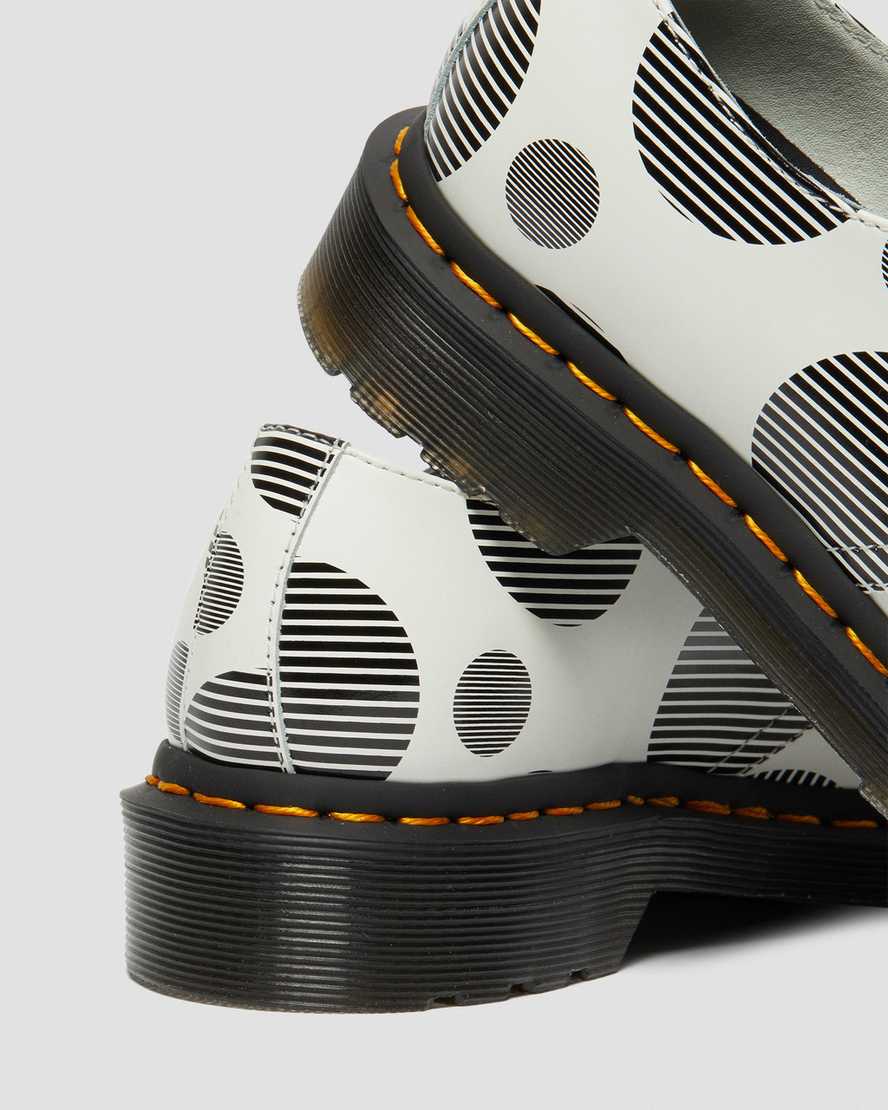 white black dr martens 1461 polka dot smooth womens oxford shoes