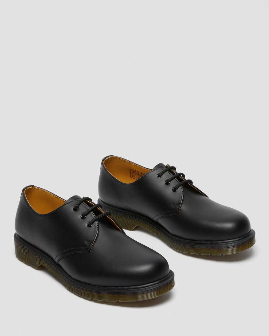 black dr martens 1461 plain welt smooth womens oxford shoes
