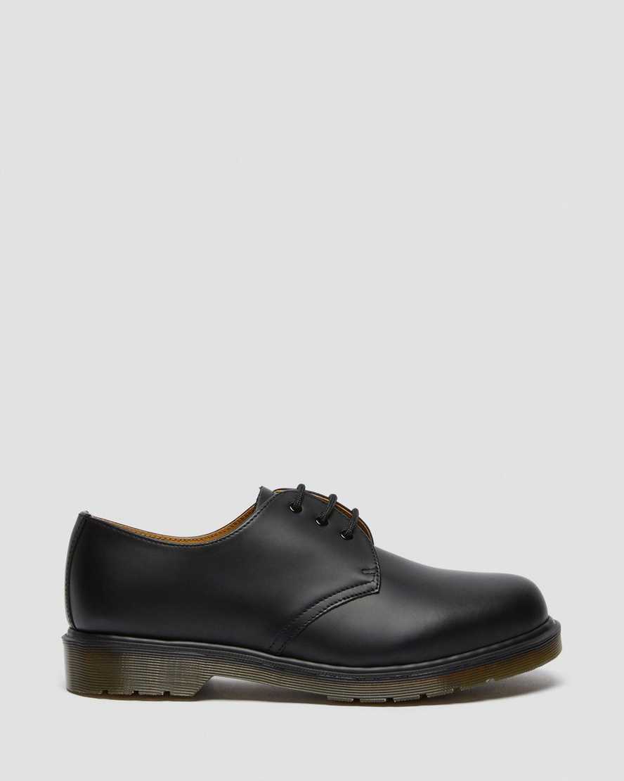 black dr martens 1461 plain welt smooth womens oxford shoes