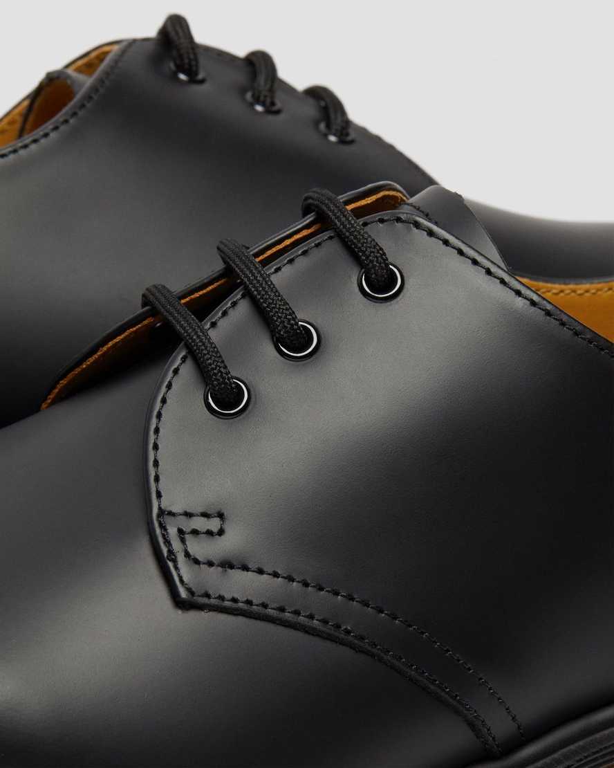 black dr martens 1461 plain welt smooth womens oxford shoes