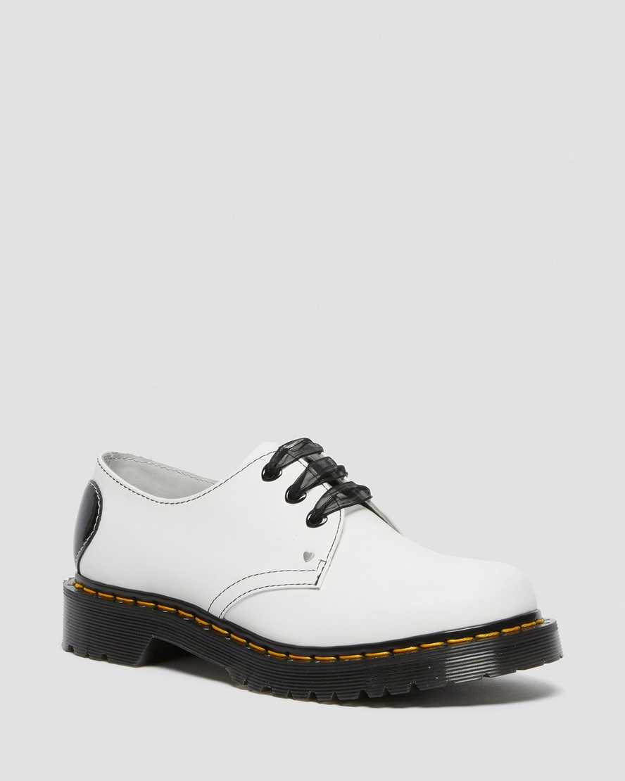 white black dr martens 1461 hearts smooth amp patent womens oxford shoes