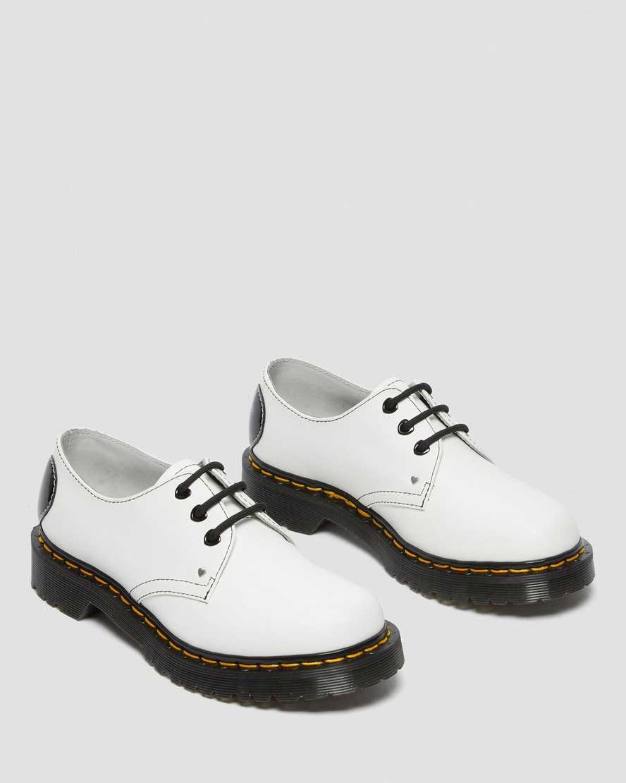 white black dr martens 1461 hearts smooth amp patent womens oxford shoes