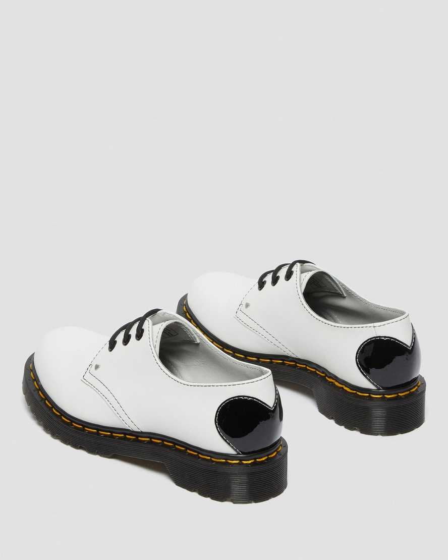 white black dr martens 1461 hearts smooth amp patent womens oxford shoes