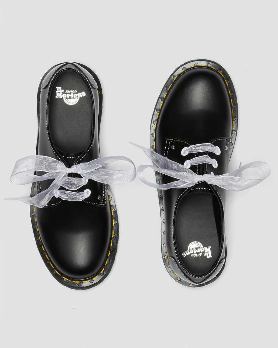 black dr martens 1461 hearts smooth amp patent womens oxford shoes