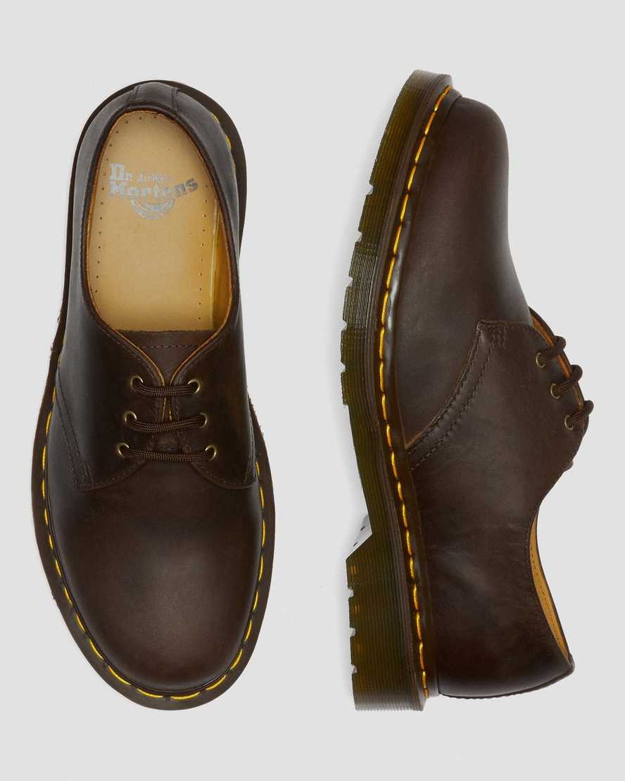 brown dr martens 1461 crazy horse womens oxford shoes
