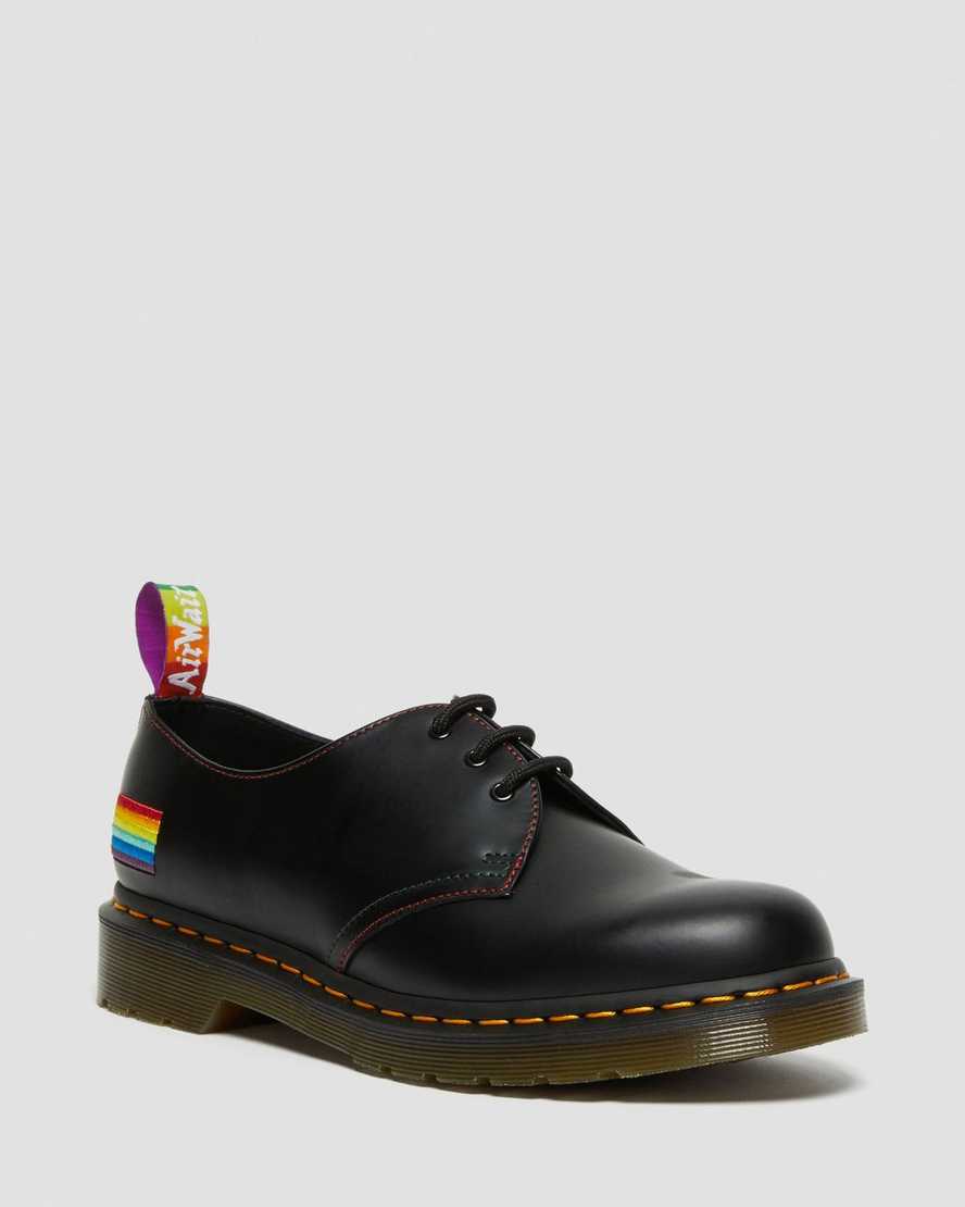 black dr martens 1461 for pride smooth womens oxford shoes