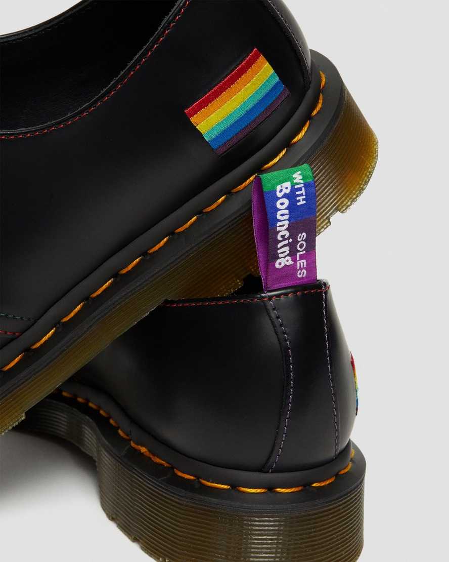 black dr martens 1461 for pride smooth womens oxford shoes