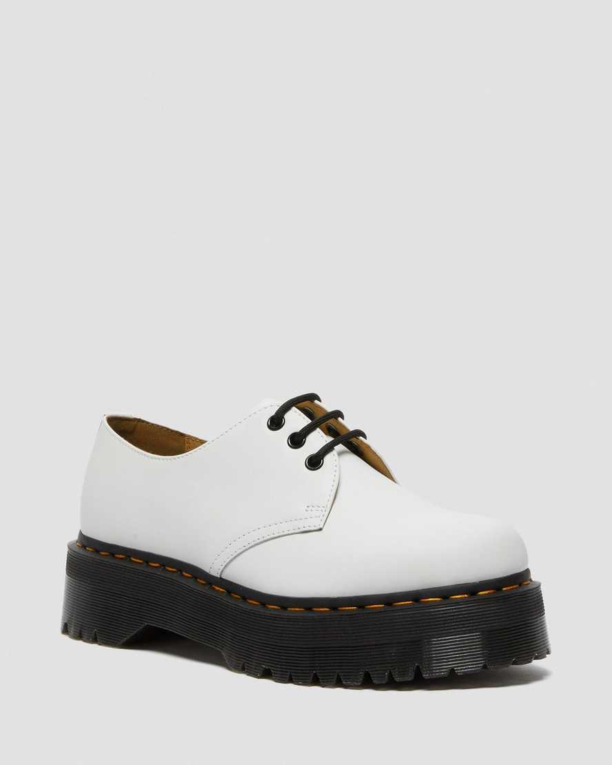 white dr martens 1461 smooth womens platform shoes