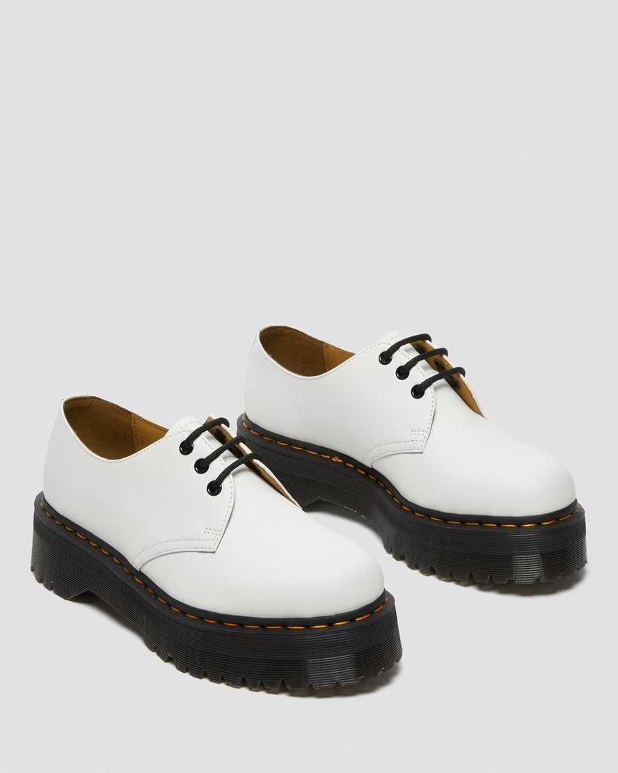 white dr martens 1461 smooth womens platform shoes