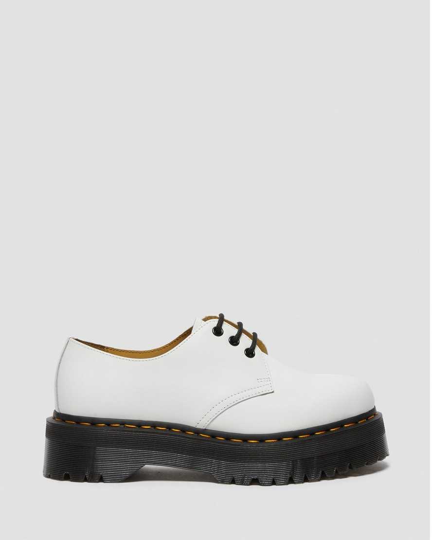 white dr martens 1461 smooth womens platform shoes