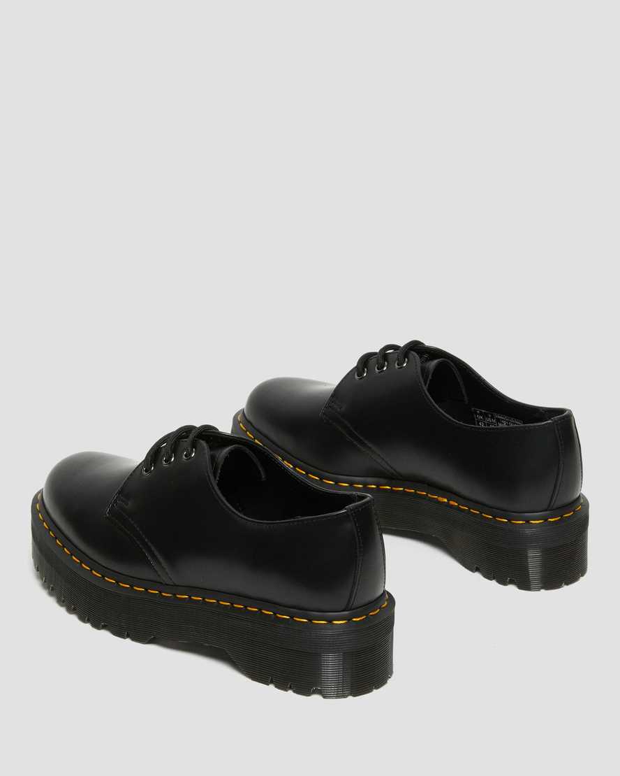 black dr martens 1461 smooth womens platform shoes