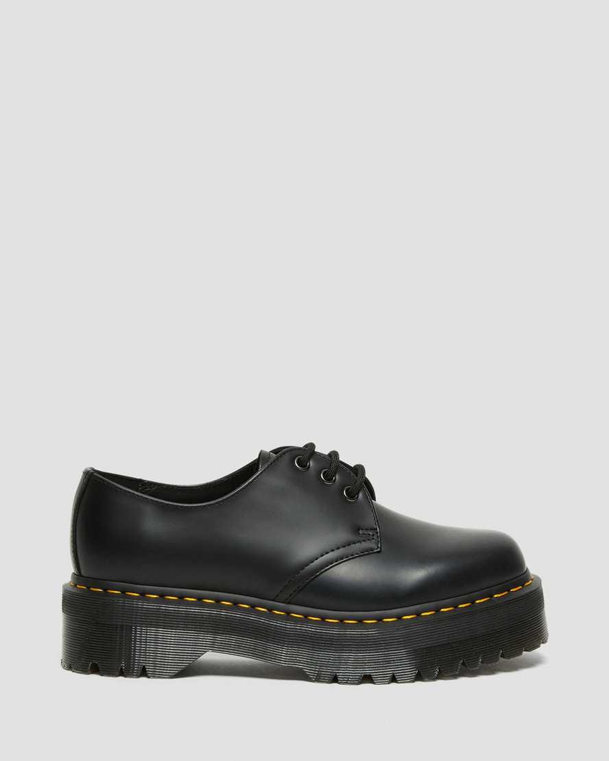 black dr martens 1461 smooth womens platform shoes
