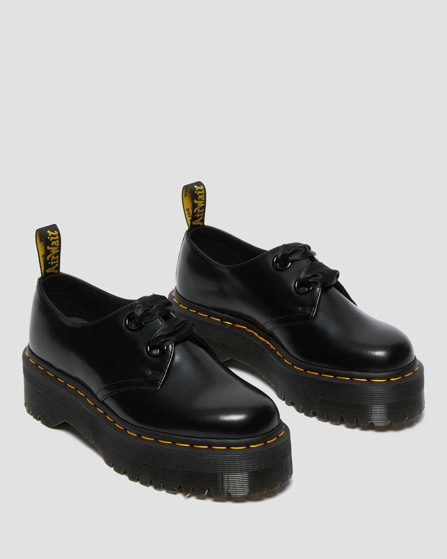 black dr martens holly womens platform shoes