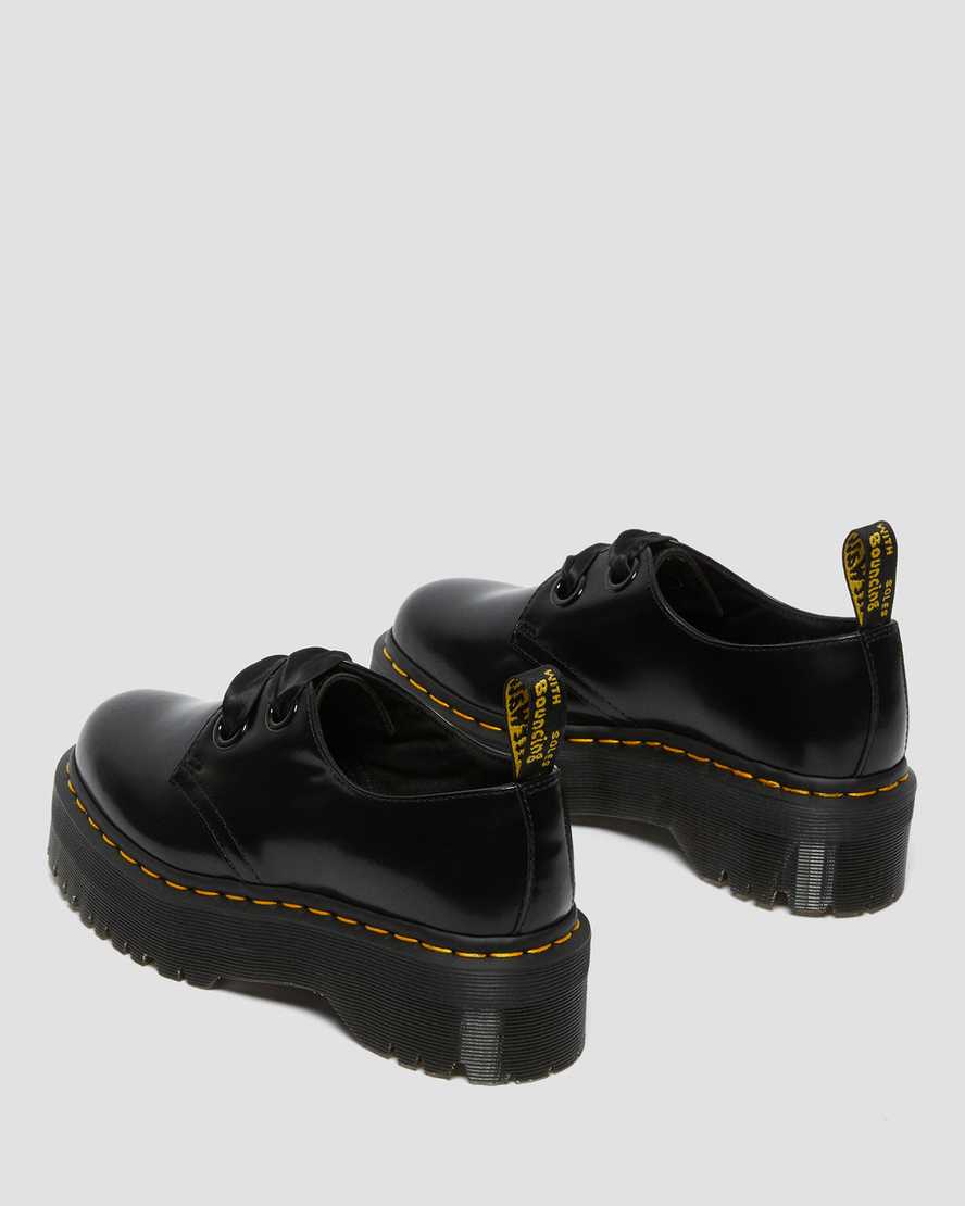 black dr martens holly womens platform shoes