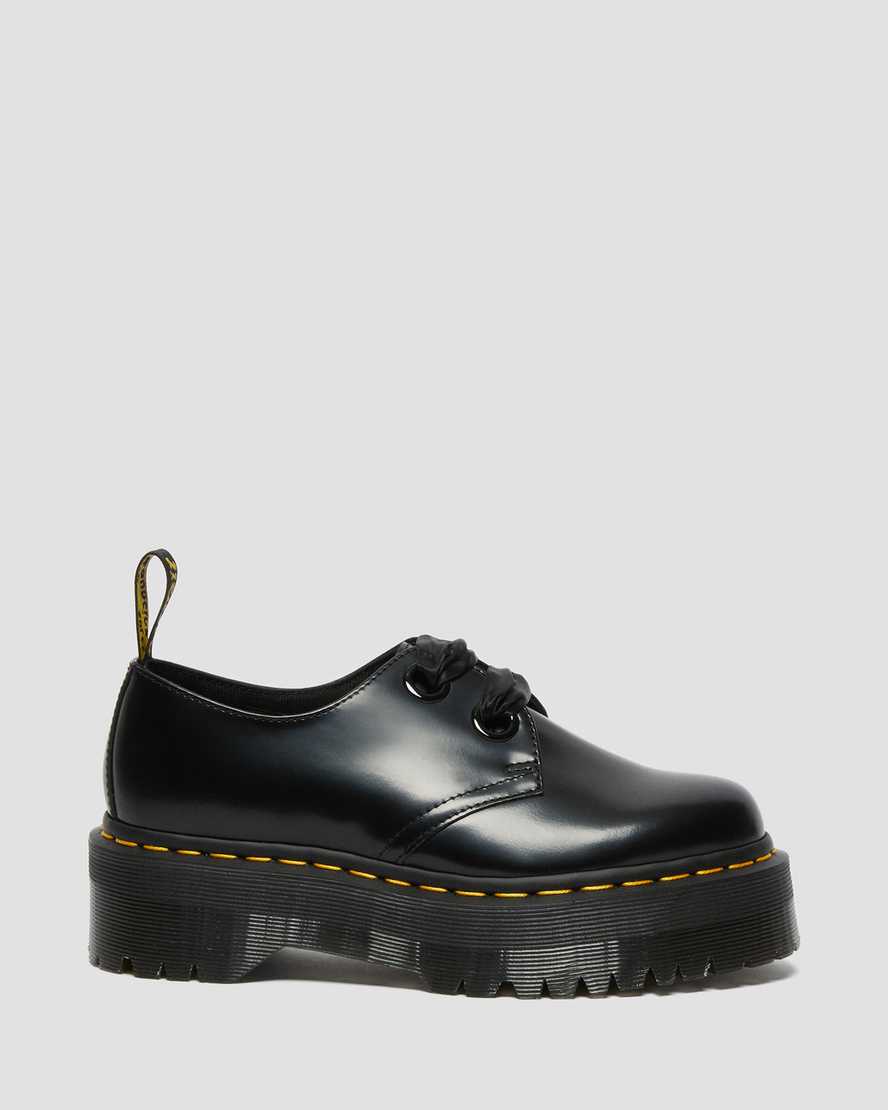 black dr martens holly womens platform shoes