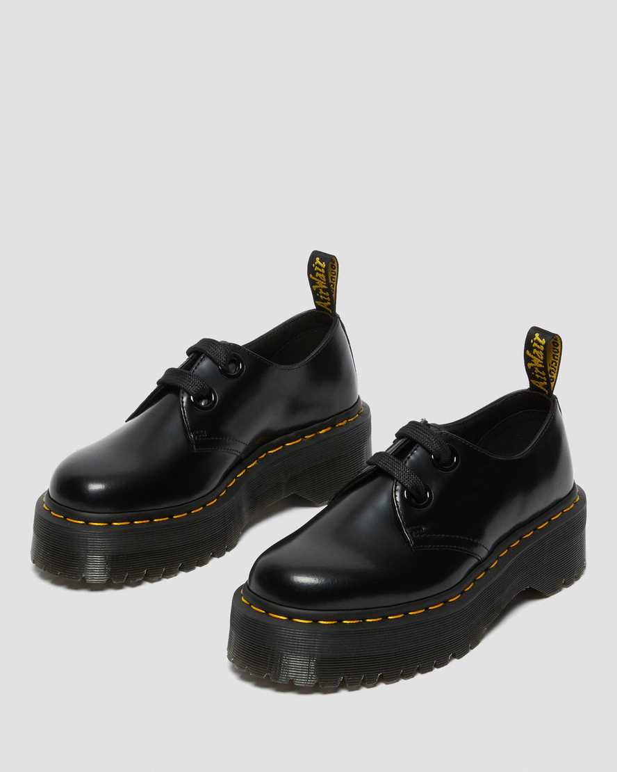 black dr martens holly womens platform shoes