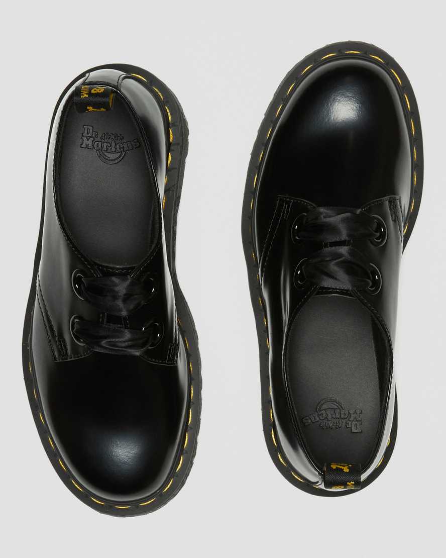 black dr martens holly womens platform shoes