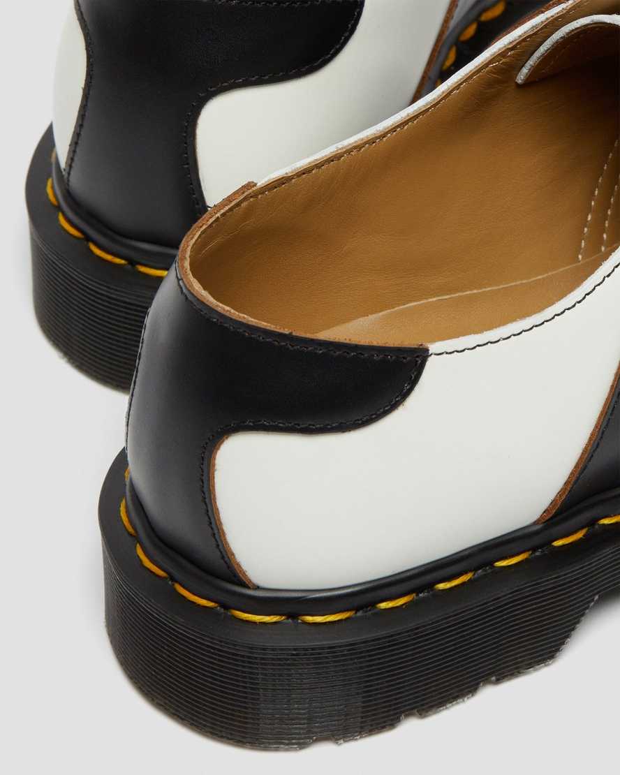 white black dr martens 1461 womens saddle shoes