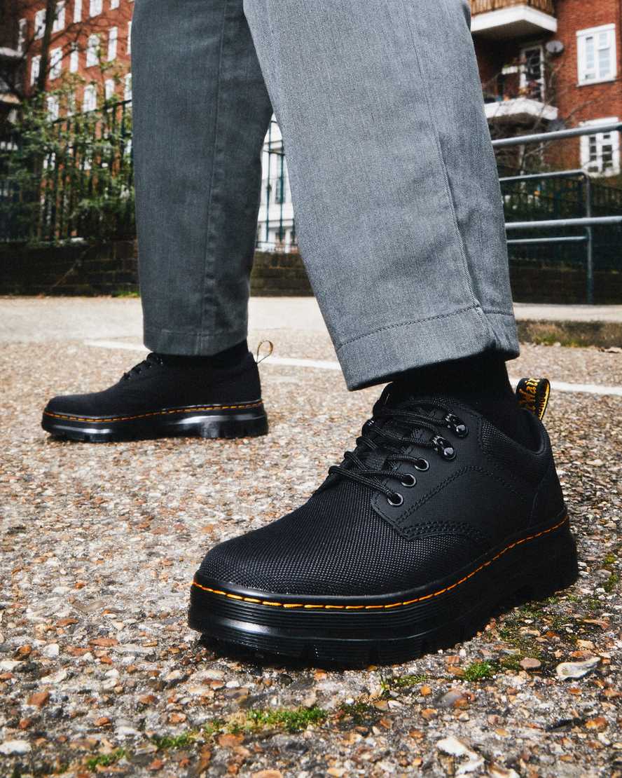black dr martens reeder womens utility shoes